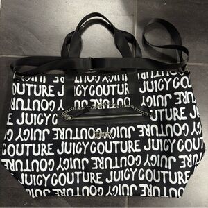 Juicy Couture Black and White Chain Overnight Bag